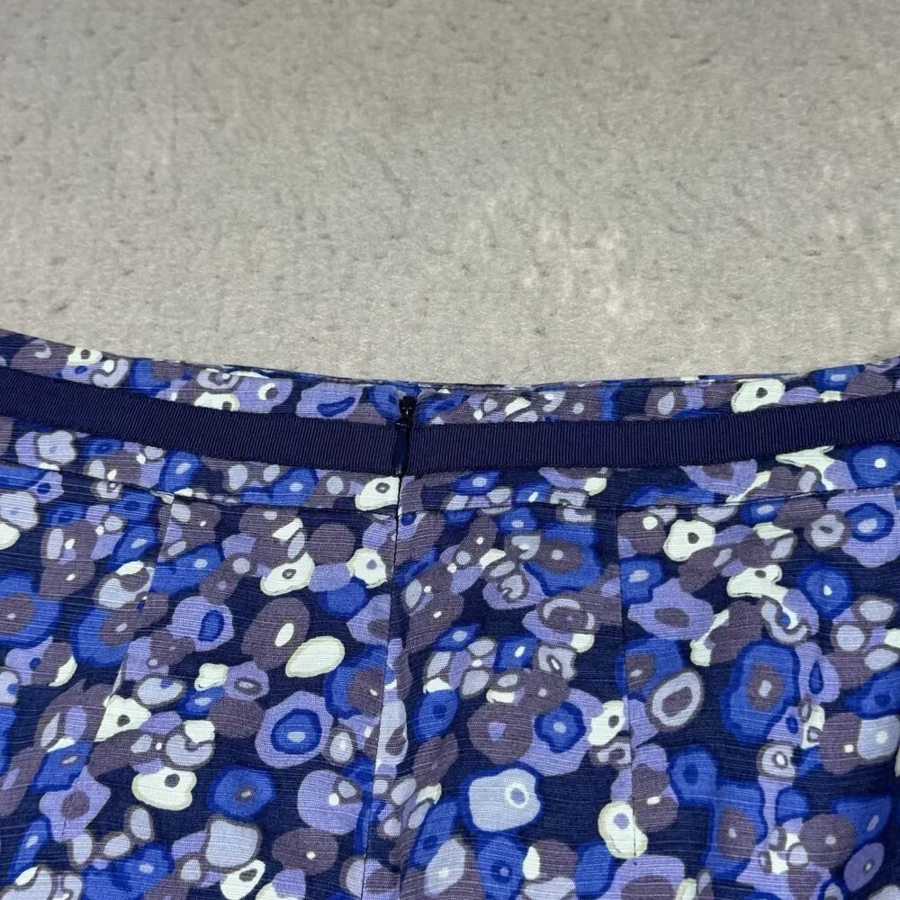 Boden Floral Pencil Skirt Women’s 6L Blue White Floral Cotton Blend Knee Length